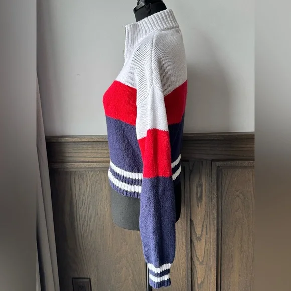 La Hearts Red, White, and Navy Cowl Sweater - Picture 4 of 7